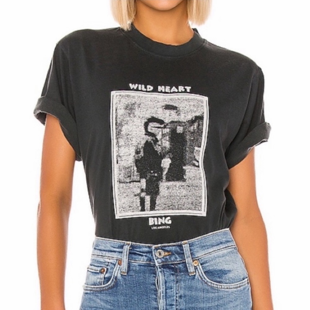 Anine Bing Georgie Mohawk wild heart tee Medium
